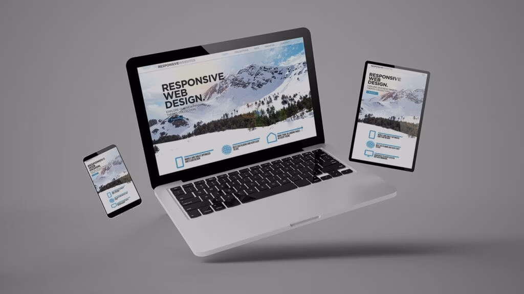 A mobile-responsive website shown on a phone